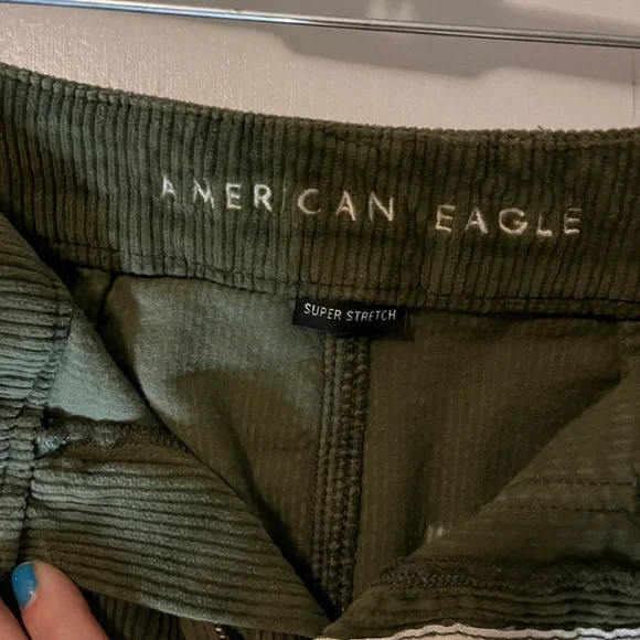American Eagle Outfitters Olive Corduroy Skirt - Picture 2 of 6